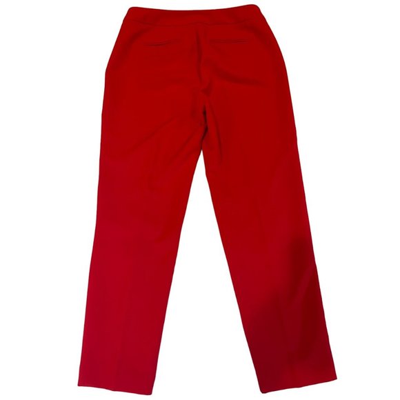 A New Day Womens Dress Pant Stretch Straight Leg Slash Pockets Mid Rise Red SZ 4 - Picture 2 of 10